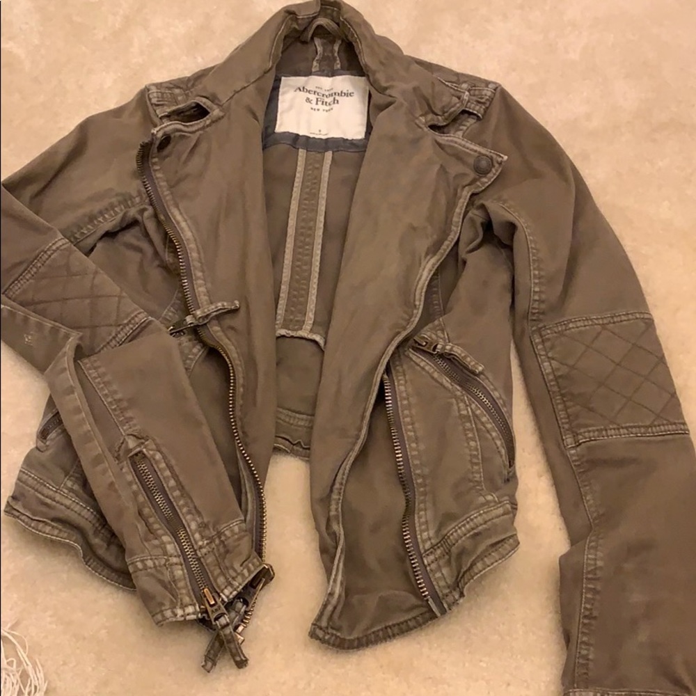 Olive green twill military jacket